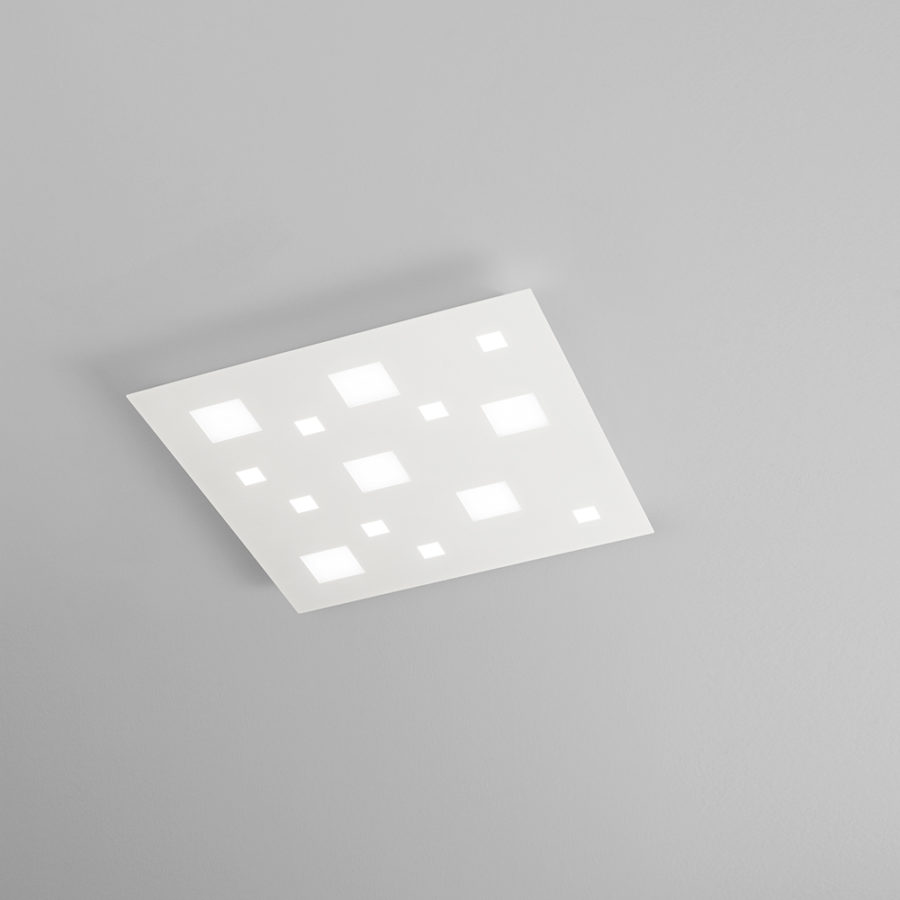 Plafone in metallo con LED integrato bianco satinato