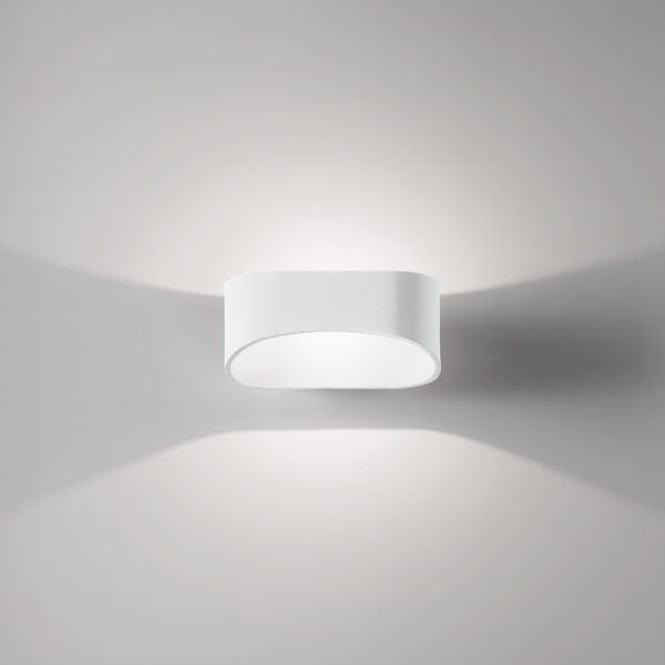 Sanded white LED ceiling lamp medium