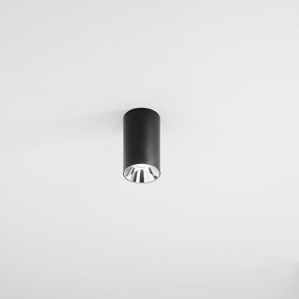 Plafone cilindrico in alluminio nero