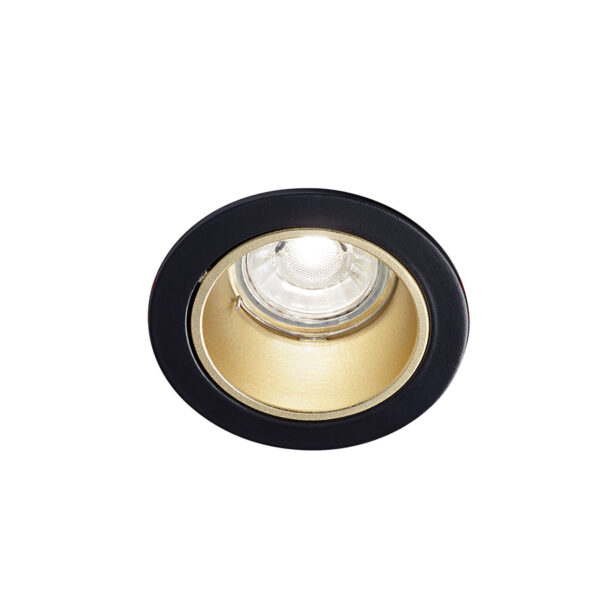 Round aluminum recess spotlight ø90x59 - Black/Gold
